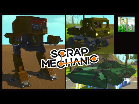 Видео: Робот ED-209, Танк С Нулевым Полем, Грузовик B-66 [ Scrap Mechanic ] Ваши Постройки 0.1.25