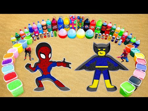 Видео: Как сделать Человека-паука и Бэтмена из Orbeez, Big Fanta, Mtn Dew, Chupa Chups, Coca Cola и Mentos