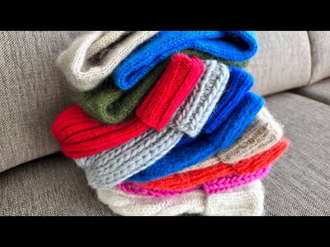 Видео: Вязаные шапки. Теплые шапки на зиму.