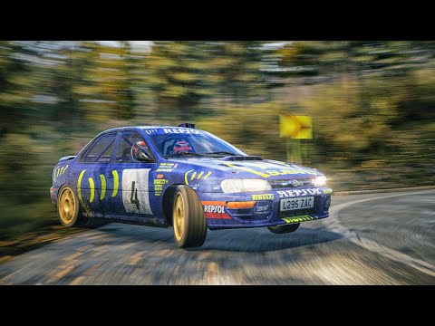 Видео: Subaru impresa WRC 24 -  на мокрому асфальті раллі Хорватії