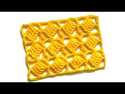 Видео: Ажурный узор с повернутыми квадратиками