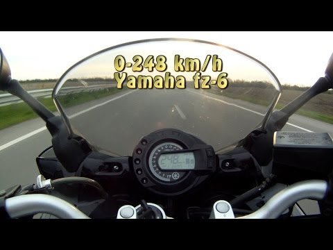 Видео: Yamaha Fz6 Fazer разгон до упора + Fly by. Acceleration to max speed.