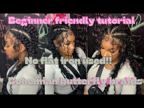 Видео: Богемские косы-бабочки 🦋 #начинающие #плетениекос #человеческиеволосы #косы-бабочки #богемскиекосы