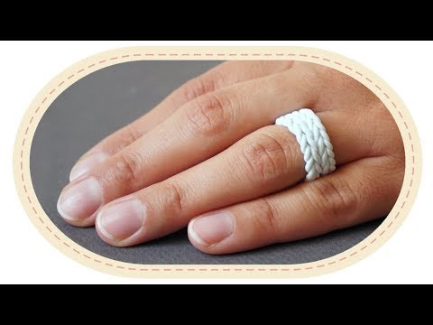 Видео: Вязаное кольцо из полимерной глины. Polymer clay crochet ring.