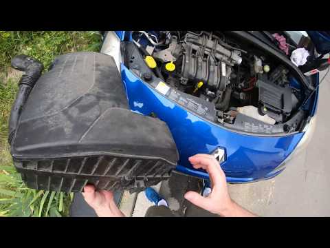 Видео: Замена воздушного фильтра двигателя Renault Clio 3