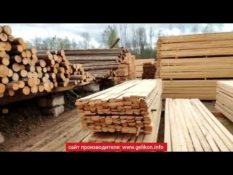 Видео: станок фрезерно-пильный  СПТ-280т для производства обрезной доски из тонкомера баланса за 1 проход