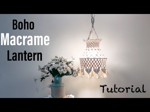 Видео: Как сделать фонарь в стиле Бохо Макраме / Сделай сам фонарь со шнуром / Легкий сделай сам абажур