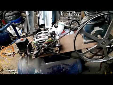 Видео: Двигатель от стиральной машины на компрессор.