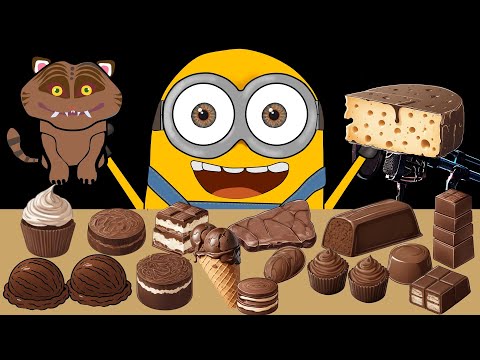 Видео: Миньоны Шоколадная Еда Десерт Мороженое Мукбанг