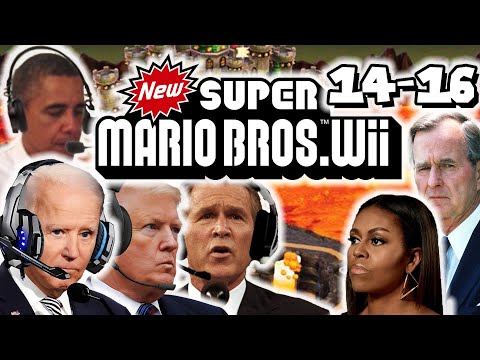 Видео: Президенты США играют в новую игру Super Mario Bros. на Wii (14–16 Supercut)