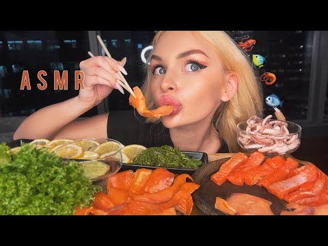 Видео: АСМР ИТИНГ СЕМГА 🦐🐟ASMR SALMON EATING SHOW 🦑🦀Mukbang / Мукбанг / 먹방 , 연어