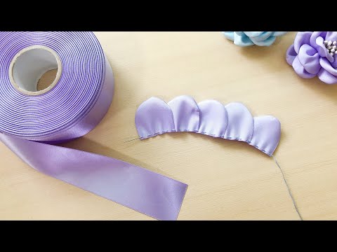 Видео: DIY, Цветы из атласной ленты, Как сделать цветок розы с лентой