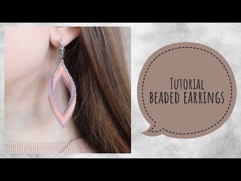 Видео: #МК - Серьги объемные ромбы из бисер | #Tutorial - Voluminous diamond earrings made of beads