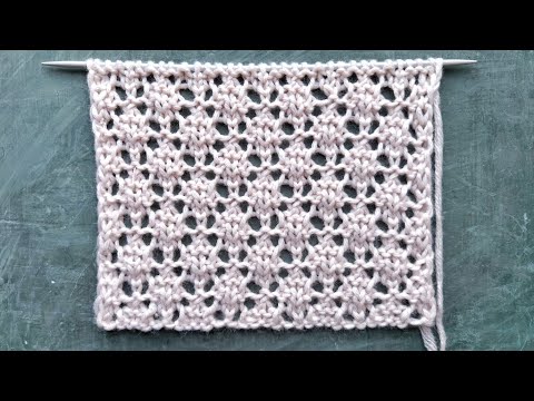 Видео: Простой ажурный узор спицами для вязания джемпера,  сарафана,  палантина