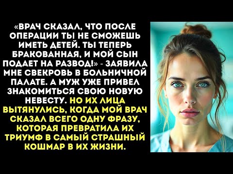 Видео: «Ты теперь бесплодна и не нужна моему сыну! Мы нашли ему здоровую невесту!» — заявила свекровь...