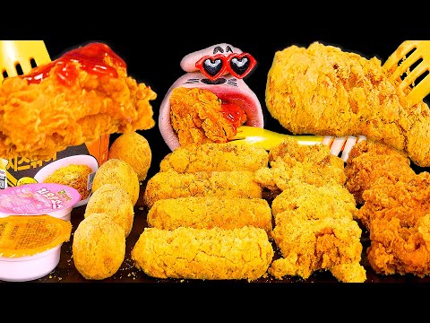 Видео: Курица с сыром, жареная курица, сырные палочки из сладкого картофеля, сырная лапша! АСМР-пищевое шоу