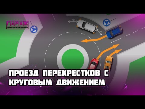 Видео: Проезд перекрёстков с круговым движением 2022. Полное видео