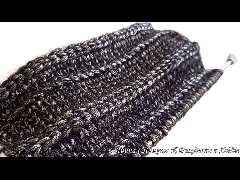 Видео: Классный, иногда очень нужный узор спицами - Поперечная косичка по лицевой и изнаночной стороне