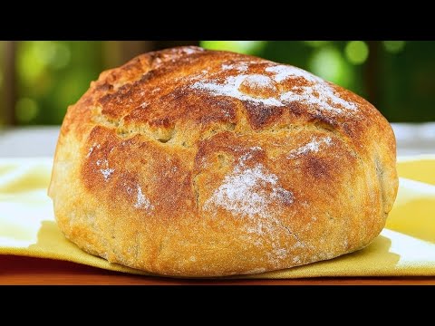 Видео: Я испекла хлеб, не прикасаясь к нему ✨ Всего 4 ингредиента 🍞 Хрустящий, золотистый, идеальный!