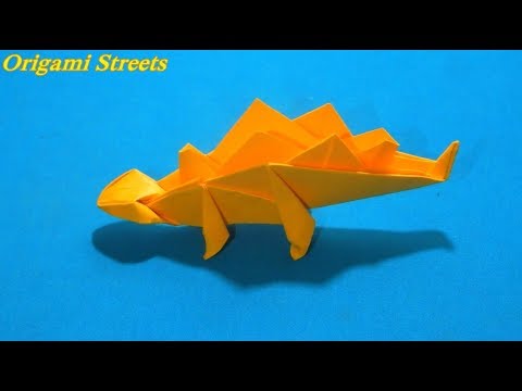 Видео: Как сделать динозавра из бумаги. Оригами Стегозавр.