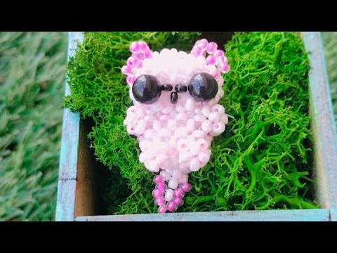 Видео: Первая часть видео. Голова. Амигуруми аксолотль из бисера #аксолотль #амигурумиизбисера