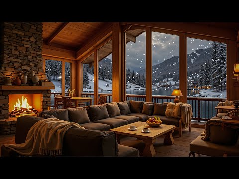 Видео: Ночь джаза в зимнем домике | Уютная атмосфера лаунжа в деревянном доме и лёгкий джаз для учёбы