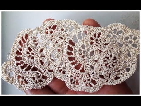 Видео: Кружевная лента крючком  Кружевная вставка