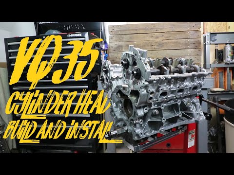 Видео: Сборка и установка головки блока цилиндров VQ35 | Сборка двигателя VQ35, часть 2