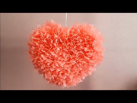 Видео: Как сделать СЕРДЦЕ из салфеток/ Декоративное сердечко из бумаги/ DIY