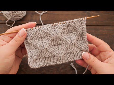 Видео: Узор «Ромбы» спицами ✧ «Rhombuses» knitting pattern