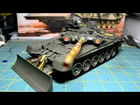 Видео: Т-90 с ТБС-86 (Meng Model) Часть 3