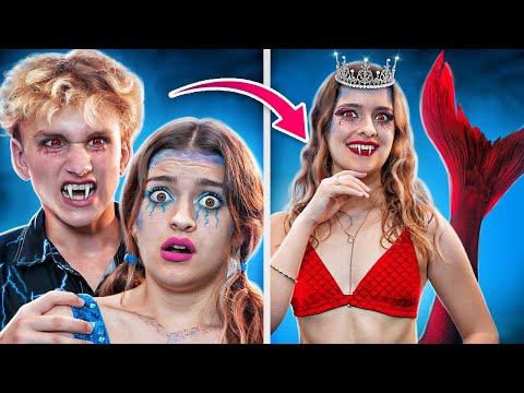 Видео: Преображение из Ботанши Русалки в Красотку Вампира / Русалка Влюбилась в Вампира