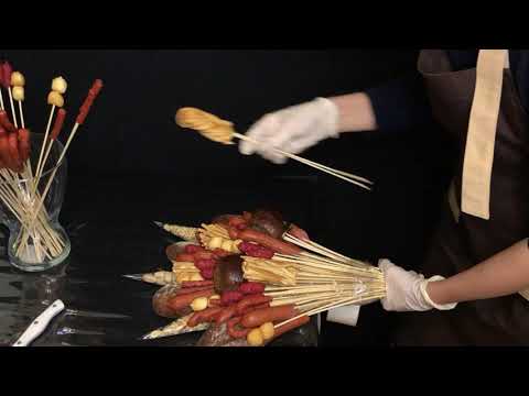 Видео: Букет из колбасы и из сыра. Мастеркласс. #masterclass #giftforhim #gift