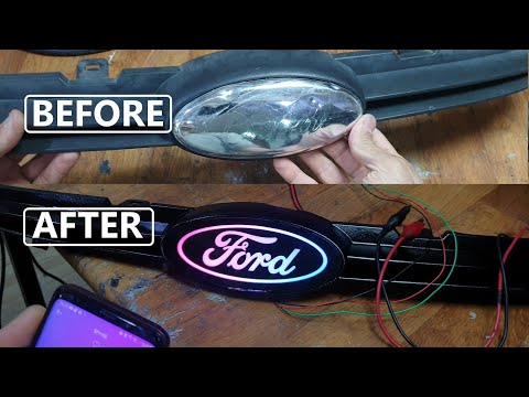 Видео: Создание логотипа Ford Fiesta с подсветкой (пиксельный светодиод ws2812b)