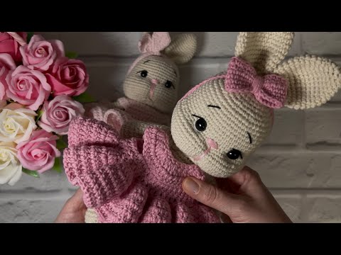 Видео: Зайка из полухлопка крючком (мастер-класс)