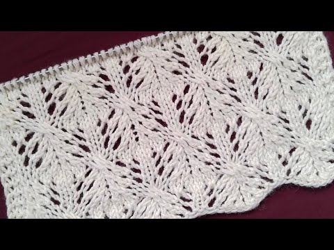 Видео: Восхитительный ажурный узор спицами Снежинки + схема узора