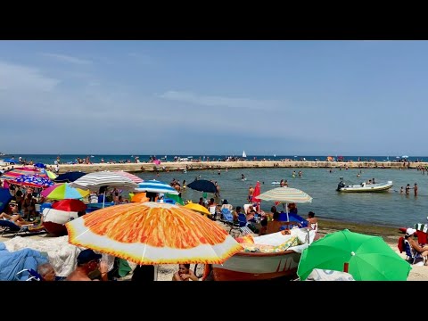 Видео: ИТАЛИЯ СЕГОДНЯ: ПЛЯЖИ АПУЛИИ Бари - Барлетта  Lido San Francesco, Molo Il Braccio