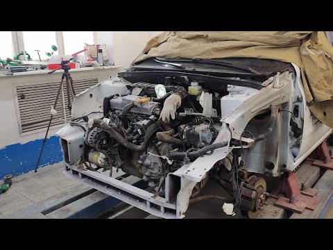 Видео: Датсун Ми-До уперся в фаркоп. Ремонт переда . body repair