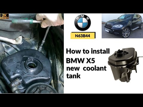 Видео: N63B44 Замена бачка охлаждающей жидкости, BMW X5 E70 50i. Треснувший бак с охлаждающей жидкостью