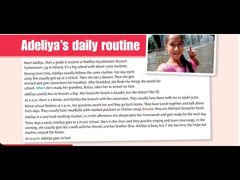 Видео: English plus 6 grade. Daily routines. page:16. Student's book. Ағылшын тілі 6 сынып.