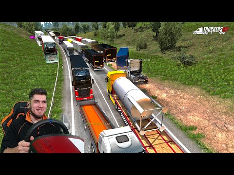 Видео: СОБРАЛИ ОГРОМНУЮ ПРОБКУ НА ДОРОГЕ ДУРАКОВ в EURO TRUCK SIMULATOR 2 Multiplayer