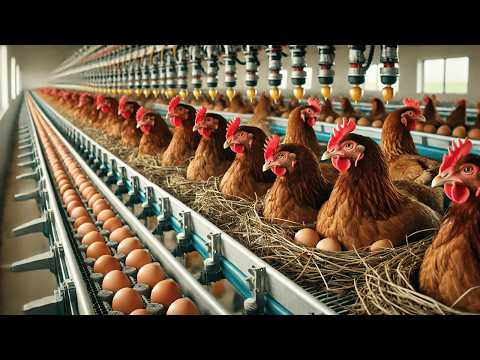 Видео: Как куриная ферма производит миллионы яиц - Внутри современной куриной фермы