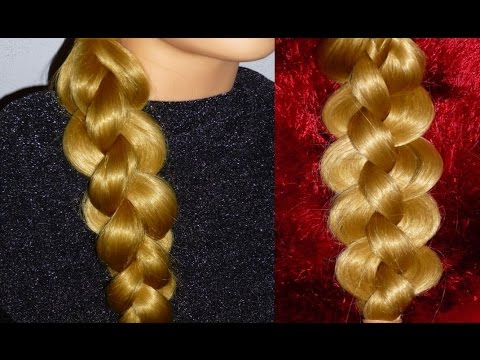 Видео: 3D Круглая Коса из 4 прядей/Причёски на каждый день в школу за 5 минут для средних/длинных волос