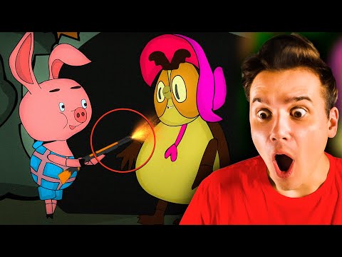 Видео: ЗЛОЙ ПЯТАЧОК кошмарит ВСЕХ 🐷🔪 Страшная Анимация *Реакция* 🐷 Цицерон Колобок | Рома Субботин