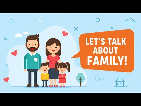 Видео: Английский в повседневной жизни – изучайте английский, говоря о семье | Веселая практика аудирова...