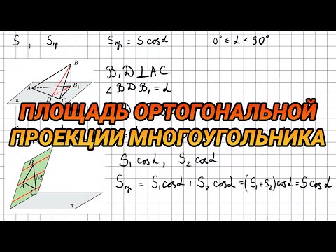 Видео: Площадь ортогональной проекции многоугольника - 10 класс геометрия