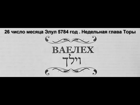 Видео: Ваелех недельная глава Торы  26 число месяца Элул 5784 год . Беседа , разговор , мысли ...