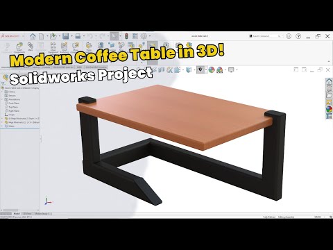Видео: SolidWorks 3D Учебник по мебели | Журнальный столик из железного дерева