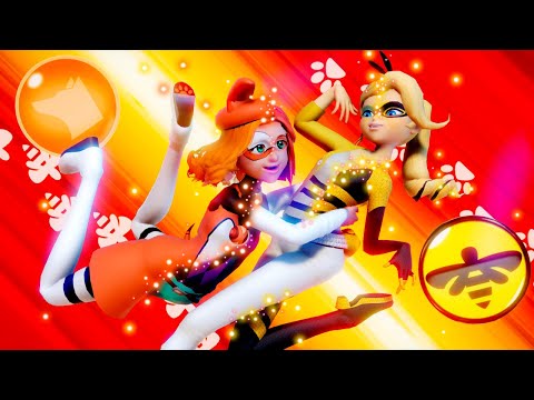 Видео: Леди Баг и Супер-Кот | Queen Bee x Miss Hound DUET TRANSFORMATION (Chloe x Sabrina) 🐶🐝🧡💛