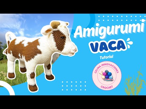 Видео: Материалы для вязания крючком реалистичной коровы амигуруми от Celina Crochet Innovations